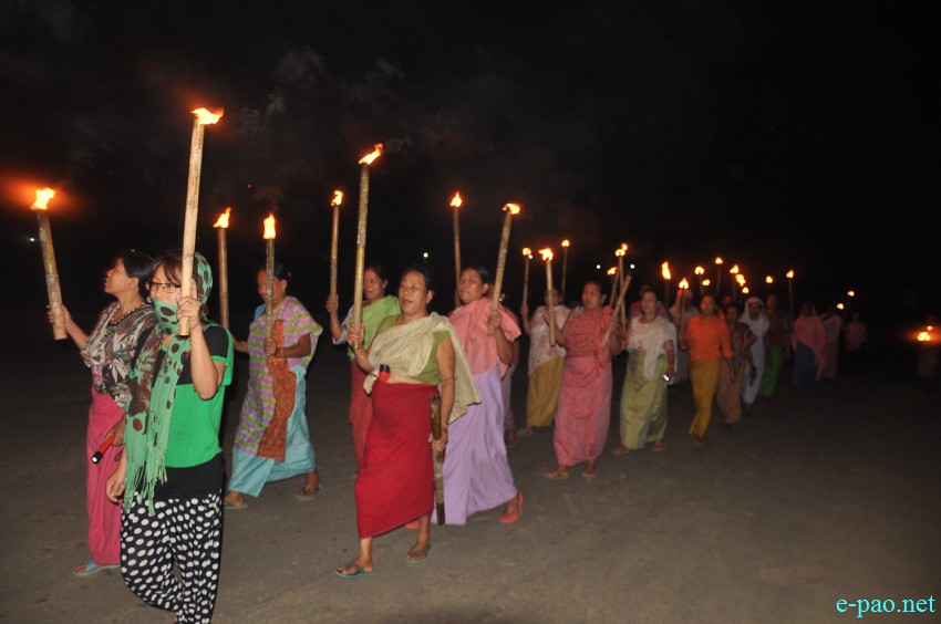 Meira Paibi Protest at Heirangoithong, Uripok, Imphal  demanding implementation of Inner Line Permit System :: July 28 2014
