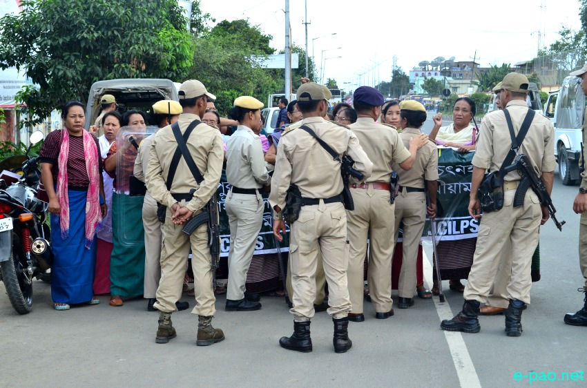 ILP Protest : Khwairamband Keithel Phambee Ima at Raj Bhavan and BJP Party Office :: August 21 2014