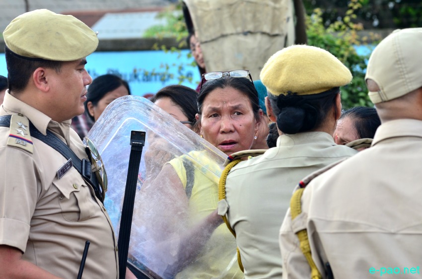 ILP Protest : Khwairamband Keithel Phambee Ima at Raj Bhavan and BJP Party Office :: August 21 2014
