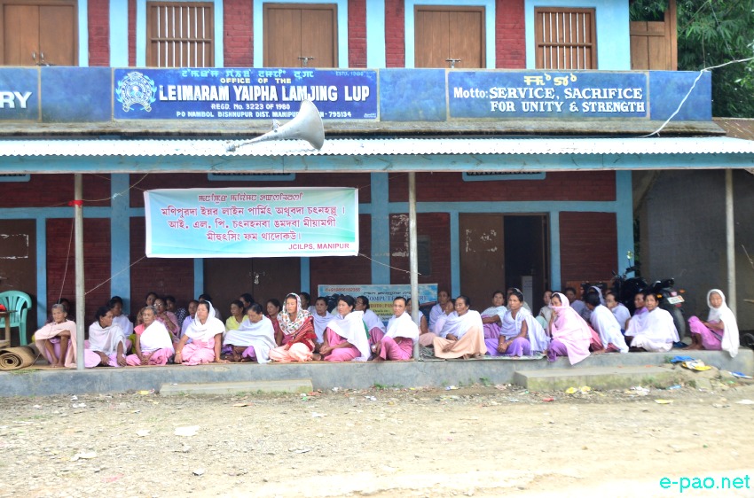 Sit-In-Protest at Leimaram Santi Bazar and Langol Game Village  demanding implementation of Inner Line Permit System :: August 02 2014