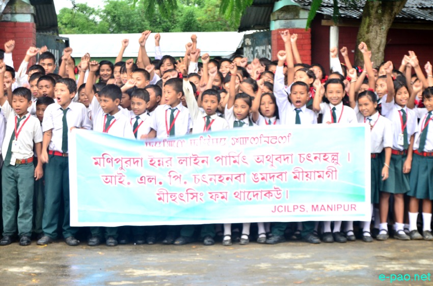 Sit-In-Protest at The Enternal English School, Sekta demanding implementation of Inner Line Permit System :: August 01 2014