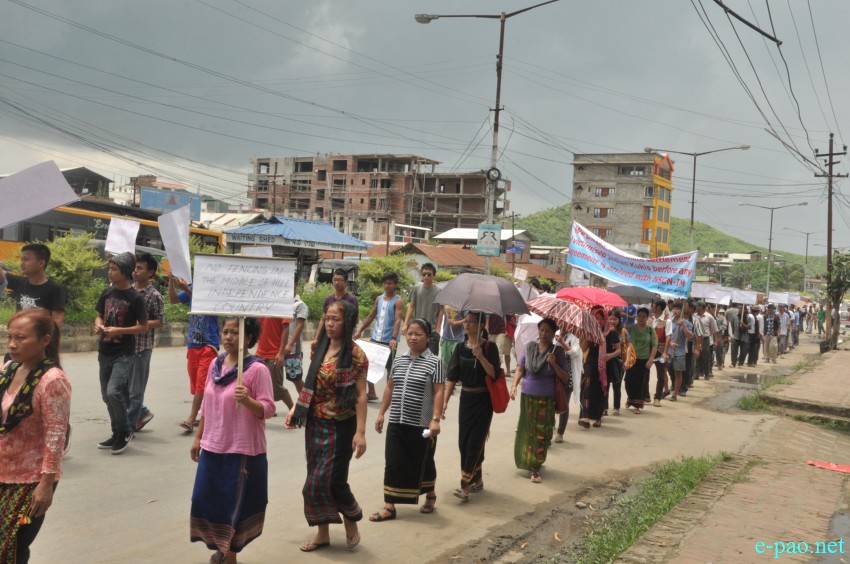 Protest rally taken out under aegis of Kuki Inpi Manipur (KIM) at THAU Ground, Imphal :: July 04, 2014