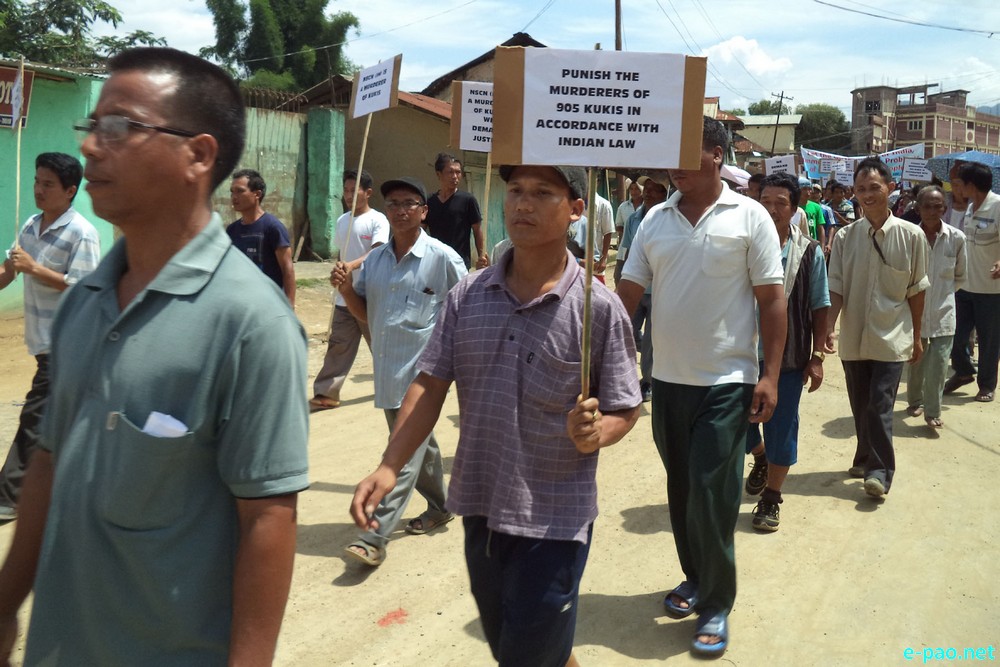 Protest rally taken out under aegis of Kuki Inpi Manipur (KIM) at Saikul :: July 04, 2014