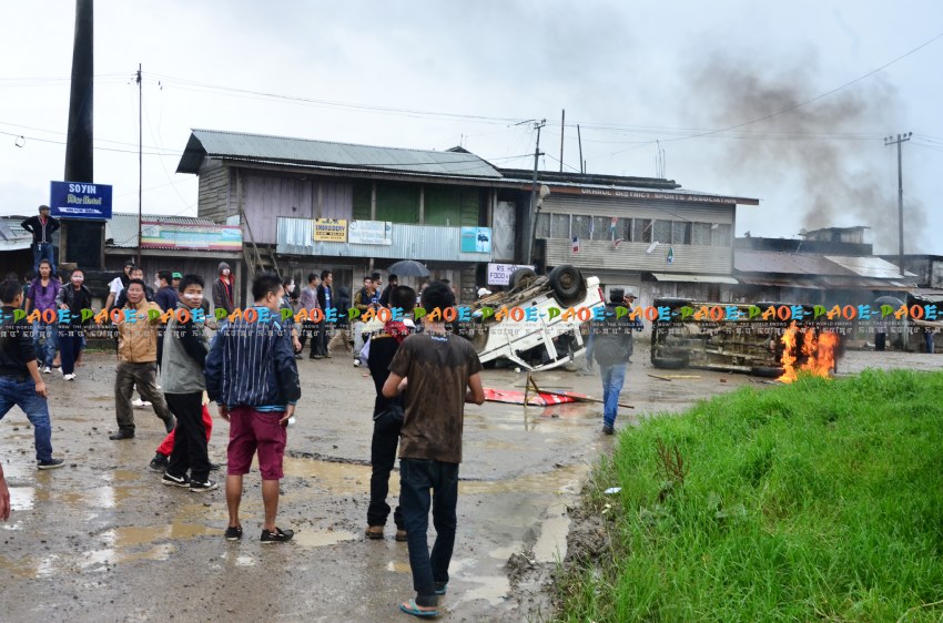 Peace rally organised by United Naga Council (UNC) turned violent at Ukhrul district headquarters :: 30 August 2014