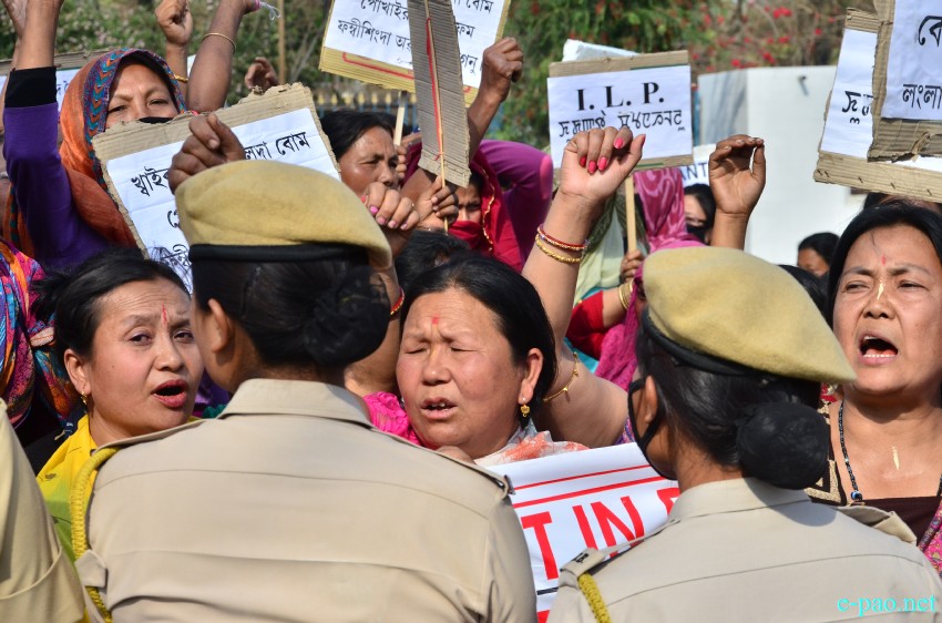 ILP Protest demonstrations staged at Imphal on March 17 2015 