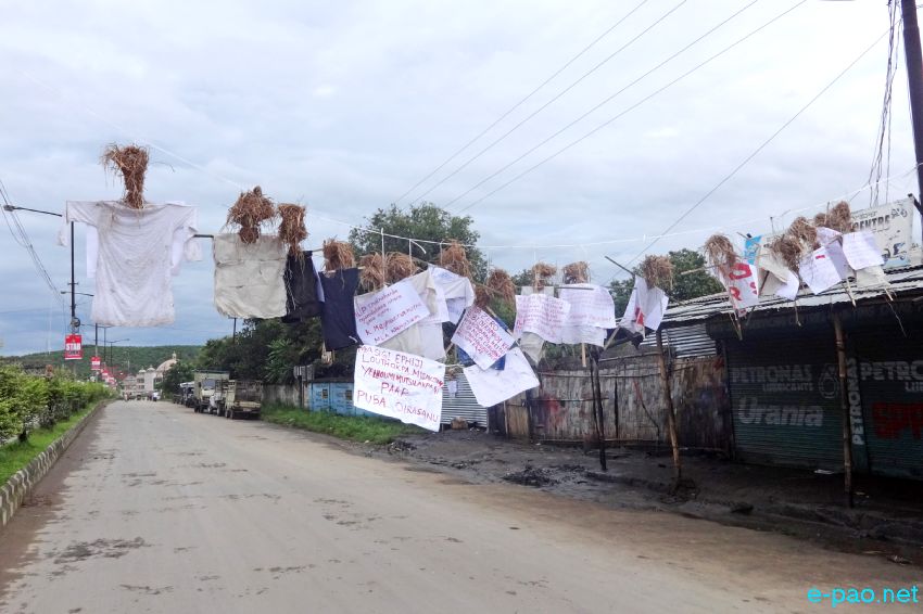 ILP : Effigies of 57 sitting Manipur MLAs hung at Thangmeiband Road ::  July 7 2015