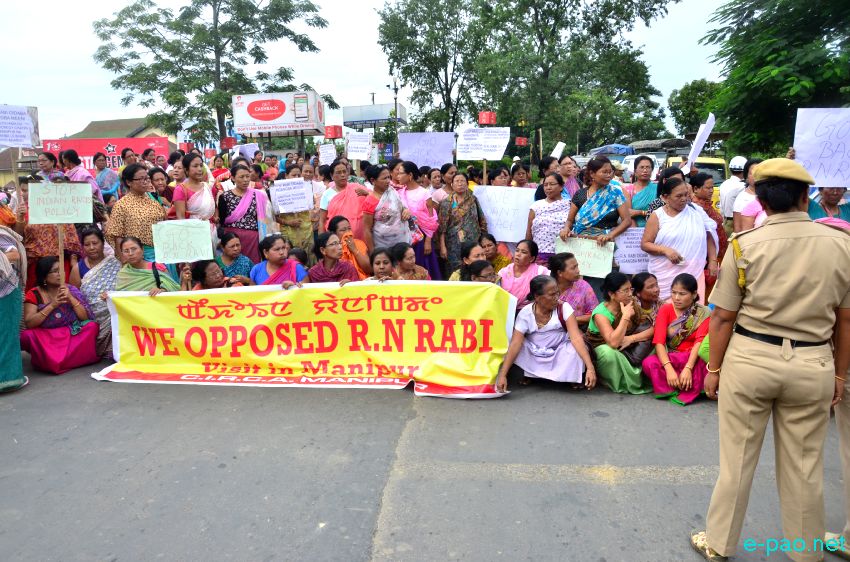 Ima Keithel Women Vendors protest rally at BT road denouncing RN Ravi's visit to the State :: September 10 2015
