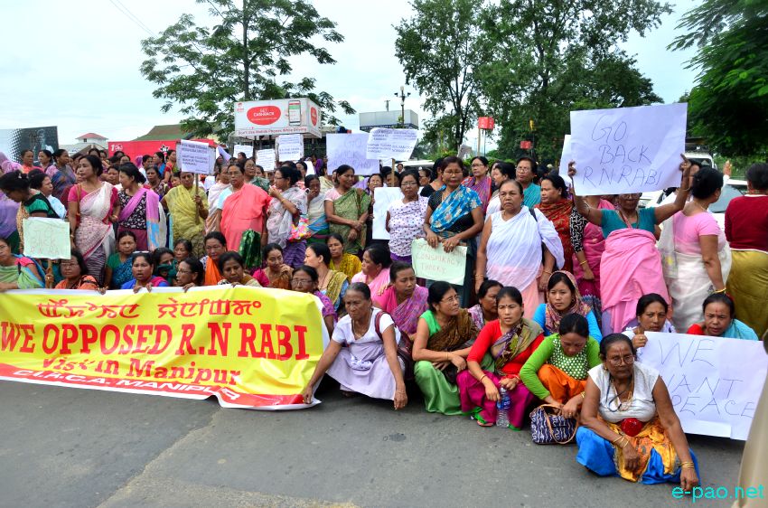 Ima Keithel Women Vendors protest rally at BT road denouncing RN Ravi's visit to the State :: September 10 2015