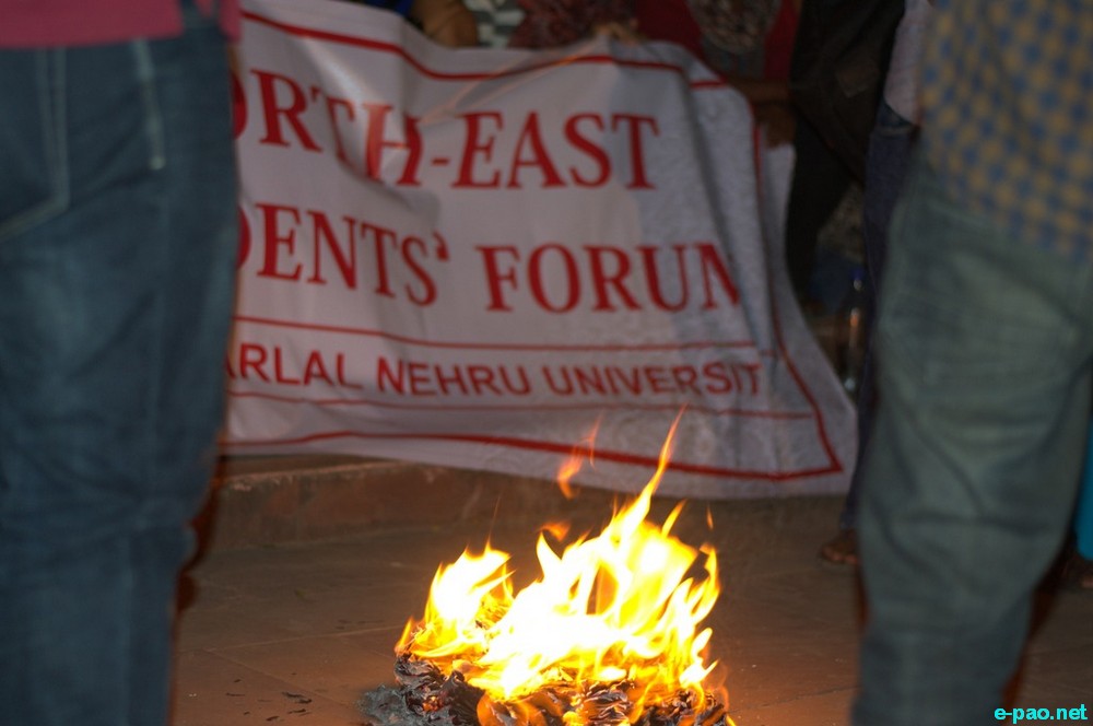 North East Students' Forum, JNU, protest against racist dossier  at JNU, Delhi :: 4th May 2016