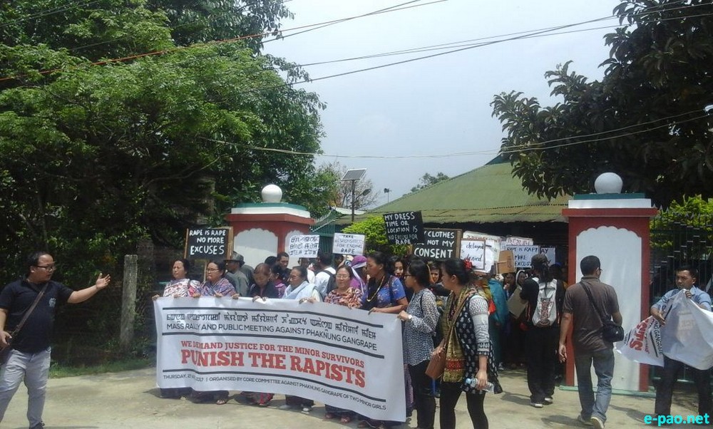 Protest rally against Phaknung (Imphal East) gang rape of two minor girls by 7 persons :: 27 April 2017