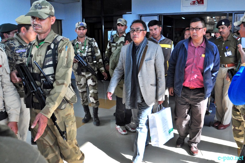 UNC's Gaidon Kamei / Sangkhel Stephen who are under judicial custody at Imphal Airport :: February 04 2017