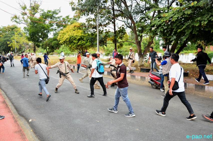 Students and police clashed during of Manipur University Protest Rally :: 10th October 2018