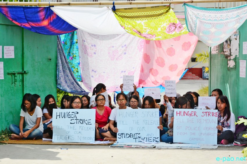 Hunger Strike by Students against police action towards students of Manipur University :: 25th September 2018