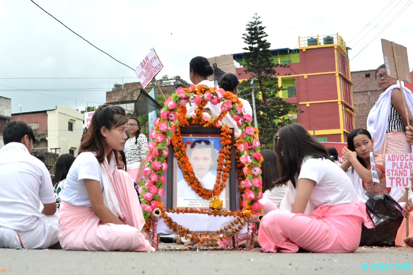 Death of Babysana : A protest demonstration at Thangmeiband and Khuyathong, Imphal ::  04 August 2019