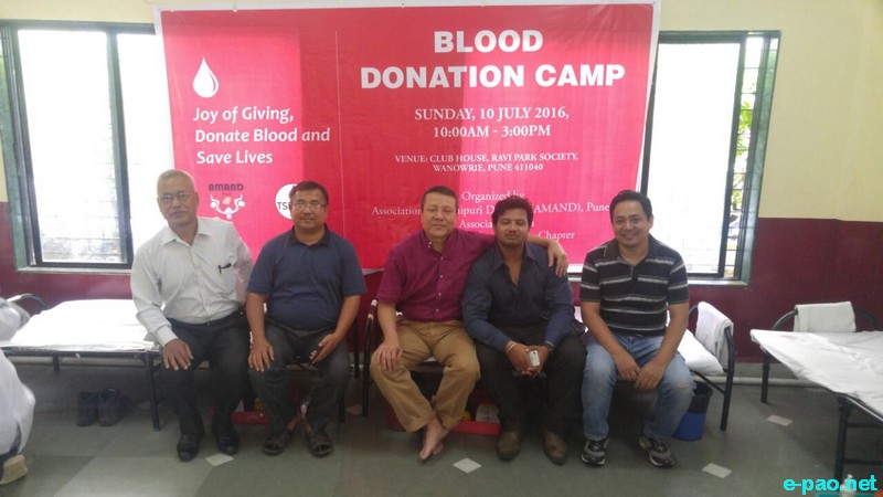 Blood Donation Camp by Manipuri Diaspora at Pune on 10th July, 2016  