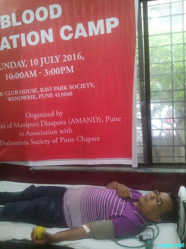 Blood Donation Camp by Manipuri Diaspora in Pune at Wanorie, Pune  :: 10th July, 2016