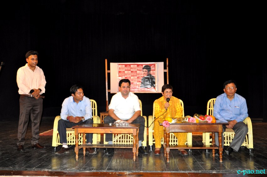 Dr Kiran Bedi maiden visit to Manipur, talking  at the 'Scholarship Mela'  at JN Dance Academy :: May 24 2013