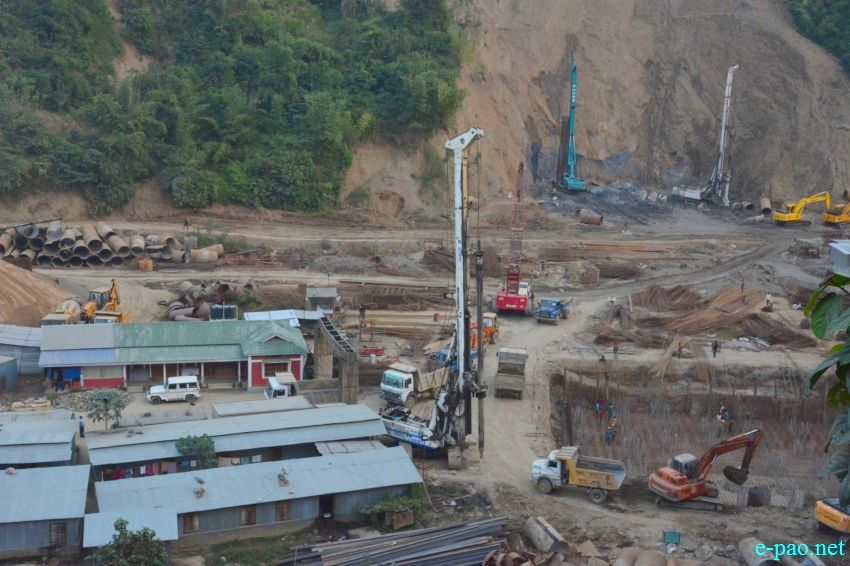 Works site of the highest Railway Bridge at Noney in Tamenglong District ::  13 December 2015