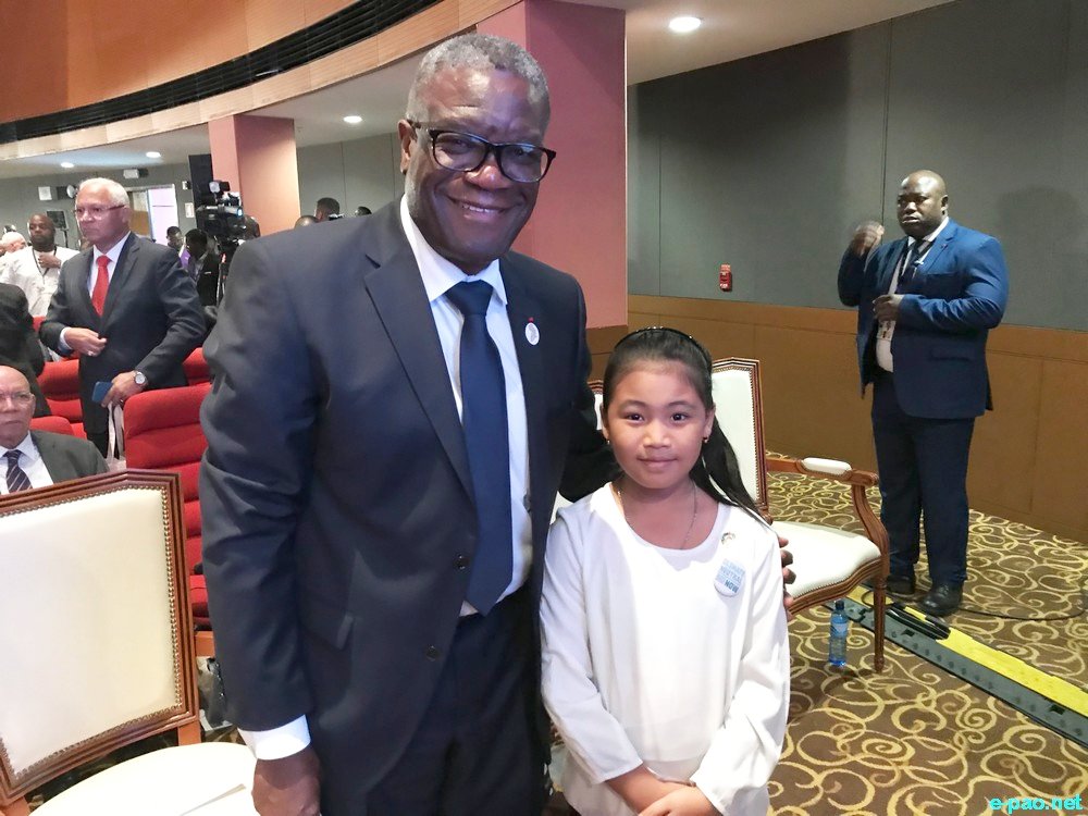  Licypriya Kangujam with Nobel Peace Prize Laureate 2018 Mr. Denis Mukwege on September 18 2019  