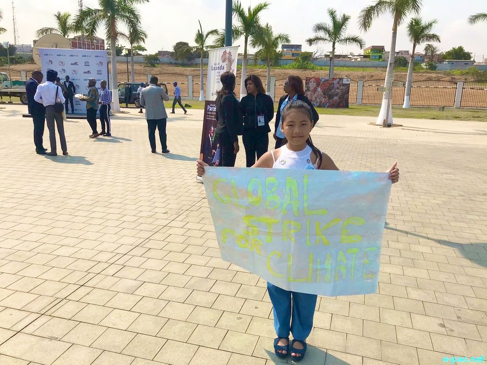 Licypriya Kangujam marching to 'act now on climate change' at Luanda, Angola :: September 22 2019