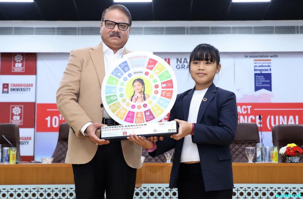 Licypriya Kangujam  honoured with SDGs Ambassador Award 2019 during 10th Session of UNAI at Chandigarh University :: 19th November 2019