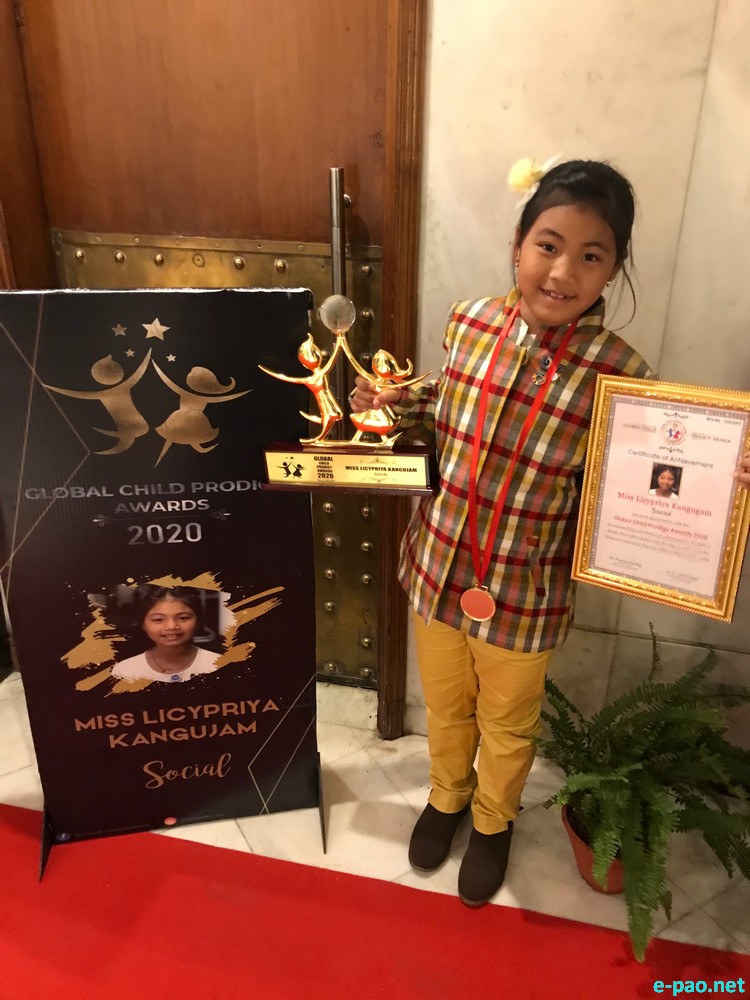 Licypriya Kangujam named among Top 100 Child Prodigies in the World in New Delhi :: 3rd January 2020