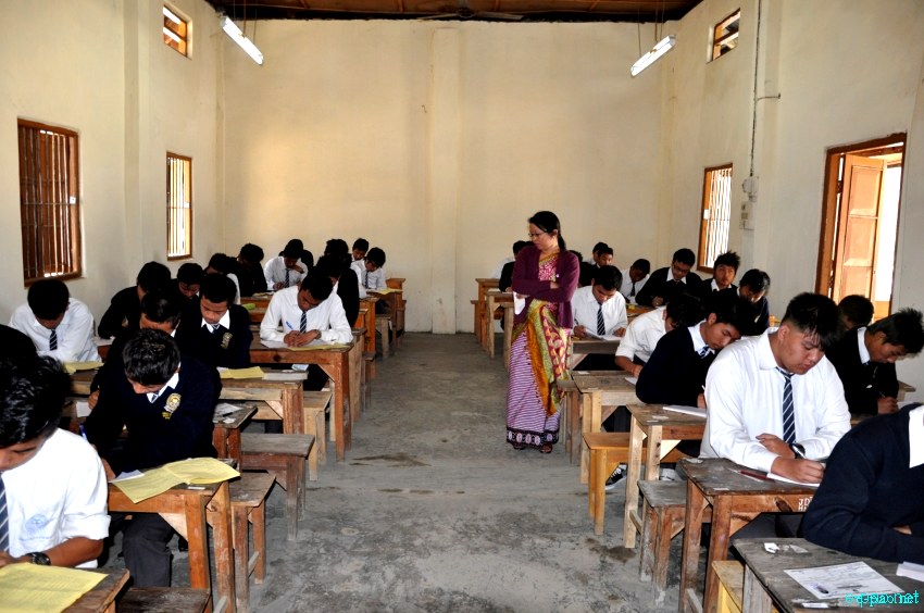 Students appearing for Exam at Bamon Leikai, Imphal in March 2013 