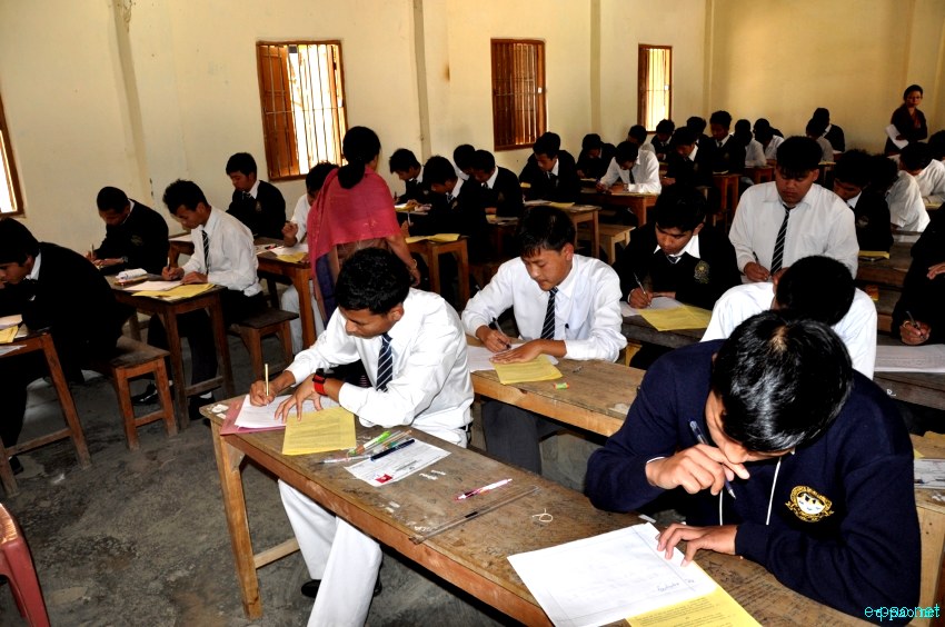 Students appearing for Exam at Bamon Leikai, Imphal in March 2013