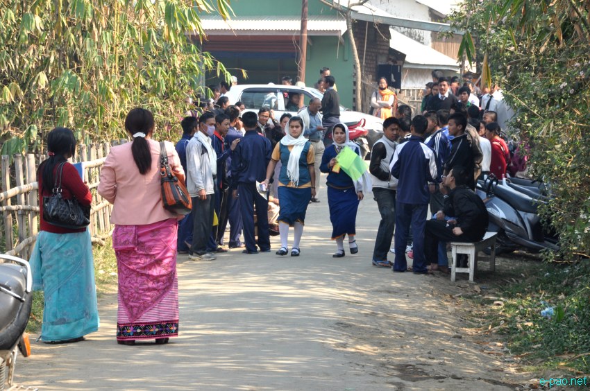 Students appearing for Class X and XII Exam at Bamon Leikai, Imphal :: 4 March 2013