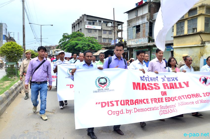 Mass Rally on 'Disturbance Free Educational Zone' from THAU Ground to Iboyaima Shumang Lila Shanglen :: July 4 2015