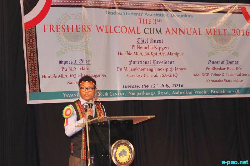 3rd Annual Freshers' welcome for Thadou Students at Bengaluru :: 12 July 2016