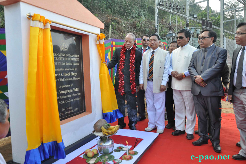 Foundation Stone and Inauguration of Sub Station at Thanlon, Churachandpur  :: 24 December 2013