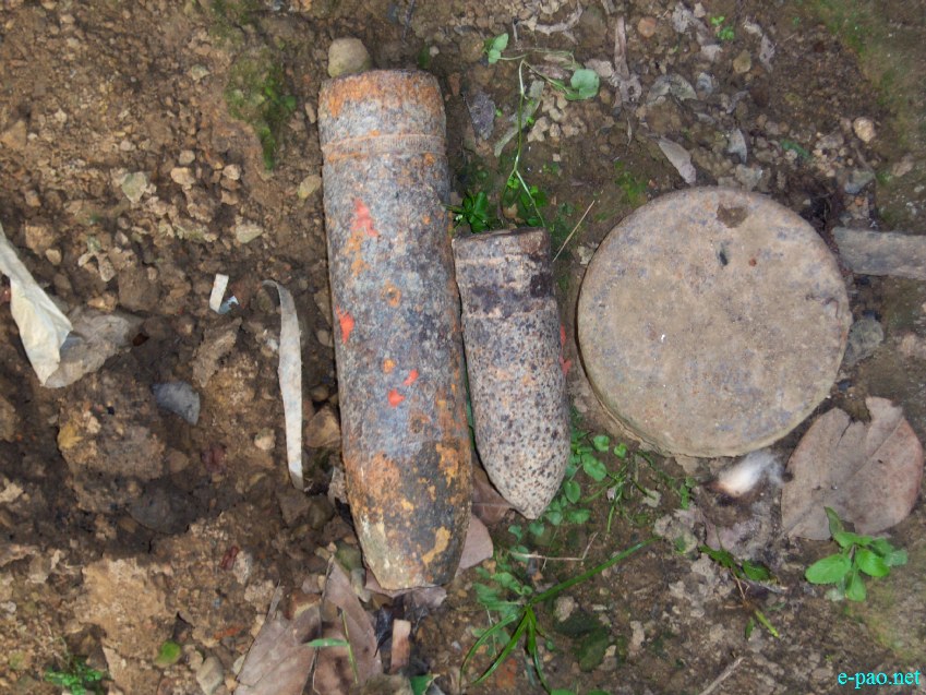 World War II relics (Bombs) used as common household items at Kokadan Khullen, Churchandpur :: May 4 2009