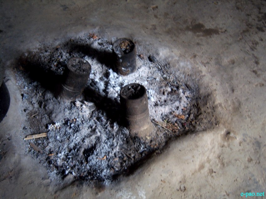 World War II relics (Bombs) used as common household items at Kokadan Khullen, Churchandpur :: May 4 2009