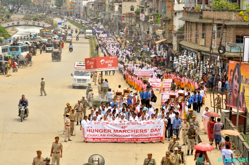 49th Hunger Marchers Day with floral tribute at Pishum Ching and Rally across Imphal :: August 27 2014