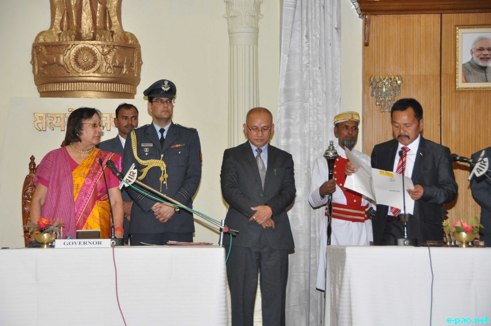 Nongthombam  Biren Singh sworn-in as CM of Manipur at Raj Bhavan :: 15th March 2017