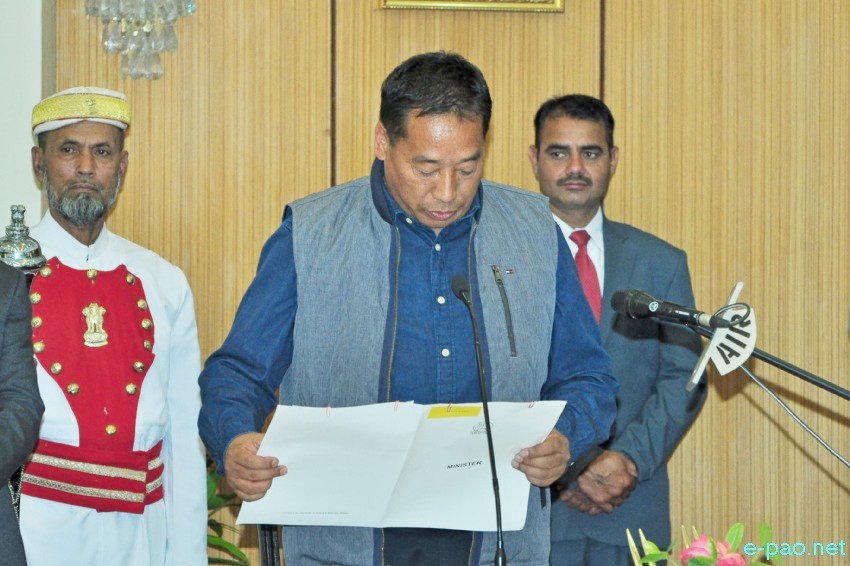Nongthombam  Biren Singh sworn-in as CM of Manipur at Raj Bhavan :: 15th March 2017