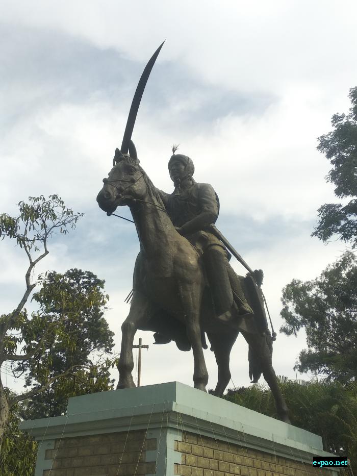  Maharaj Narasingh's Statue in front of the Western Gate, Kangla in Imphal :: December 2023    