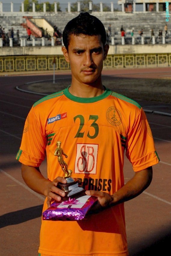 Md Sohail Shah of NEROCA :  e-pao Man of the Match award  at 56th CC Meet Football :: 16 January, 2013