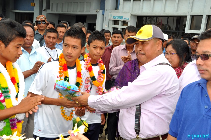 BMSC (Manchester United Premier Cup champion) arriving at Imphal Aiport :: May 24 2013