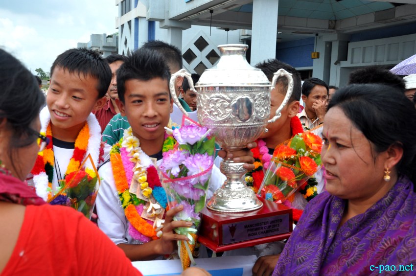 BMSC (Manchester United Premier Cup champion) arriving at Imphal Aiport :: May 24 2013