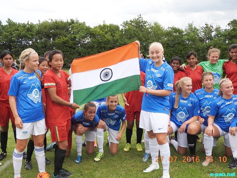 5 Manipuri school girls from AMMA FC returns home from Denmark :: 4 August 2016