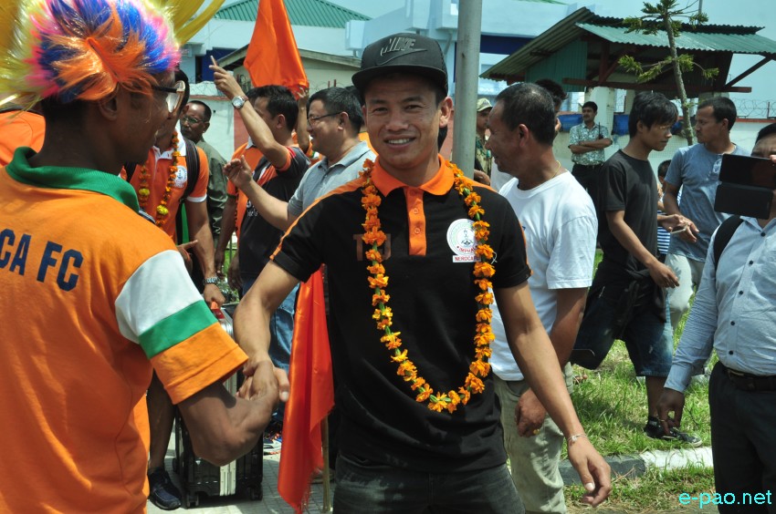 NEROCA FC,  winner of 2nd Division League 2016-17 received at Imphal Interntional Airport ::  24th May 2017