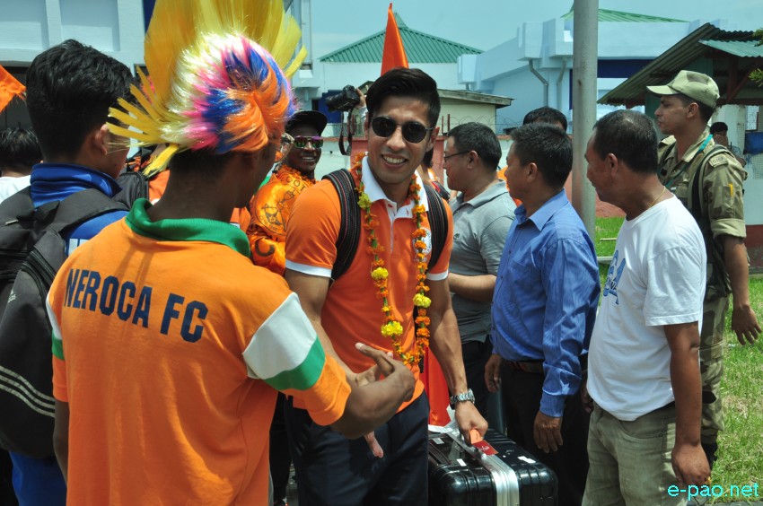 NEROCA FC,  winner of 2nd Division League 2016-17 received at Imphal Interntional Airport ::  24th May 2017