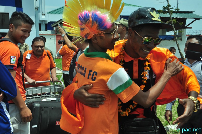 NEROCA FC,  winner of 2nd Division League 2016-17 received at Imphal Interntional Airport ::  24th May 2017