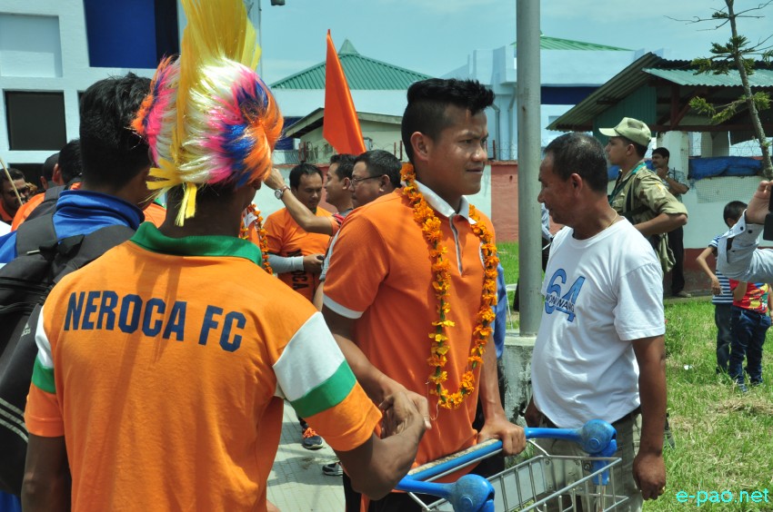 NEROCA FC,  winner of 2nd Division League 2016-17 received at Imphal Interntional Airport ::  24th May 2017