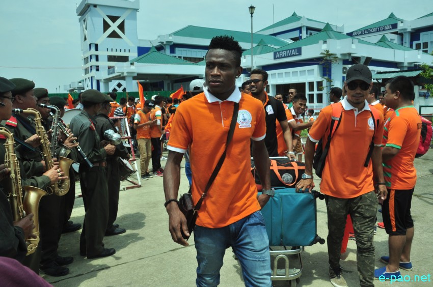 NEROCA FC,  winner of 2nd Division League 2016-17 received at Imphal Interntional Airport ::  24th May 2017