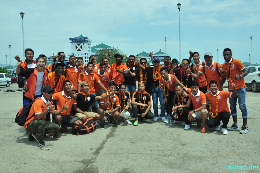 NEROCA FC,  winner of 2nd Division League 2016-17 received at Imphal Interntional Airport ::  24th May 2017