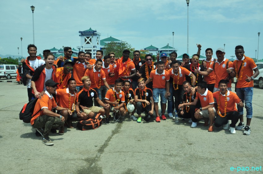NEROCA FC,  winner of 2nd Division League 2016-17 received at Imphal Interntional Airport ::  24th May 2017