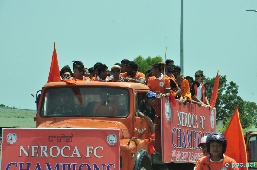 NEROCA FC,  winner of 2nd Division League 2016-17 received at Imphal Interntional Airport ::  24th May 2017